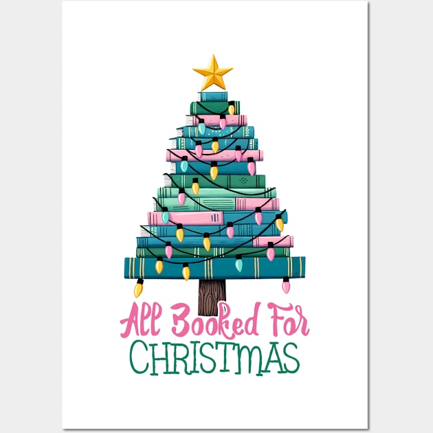 All Booked for Christmas Wall Art by MZeeDesigns